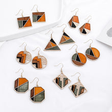 Load image into Gallery viewer, Wood Geometric Earrings