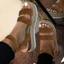 Load image into Gallery viewer, Leopard Hemp Flat Platform Ladies Wedge