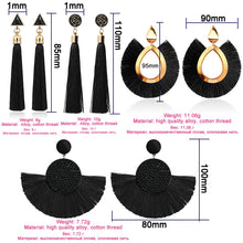 Load image into Gallery viewer, New Fashion Bohemian Big Tassel Drop Earrings
