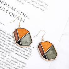 Load image into Gallery viewer, Wood Geometric Earrings
