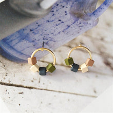 Load image into Gallery viewer, Wood Geometric Earrings