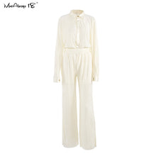 Load image into Gallery viewer, Beige Pleated Wide Leg Pants