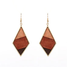 Load image into Gallery viewer, Wood Geometric Earrings