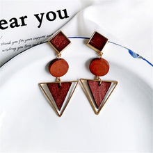 Load image into Gallery viewer, Wood Geometric Earrings