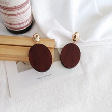 Load image into Gallery viewer, Wood Geometric Earrings