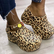 Load image into Gallery viewer, Leopard Platform Slipper Ladies Casual Shoes