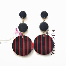 Load image into Gallery viewer, Black White Big Round Earrings for Women