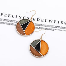 Load image into Gallery viewer, Wood Geometric Earrings