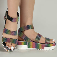 Load image into Gallery viewer, Leopard Hemp Flat Platform Ladies Wedge