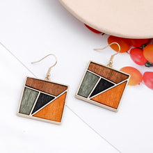 Load image into Gallery viewer, Wood Geometric Earrings