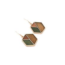 Load image into Gallery viewer, Wood Geometric Earrings