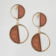 Load image into Gallery viewer, Wood Geometric Earrings