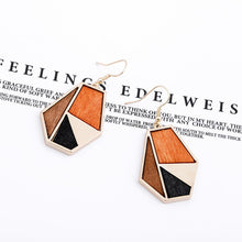 Load image into Gallery viewer, Wood Geometric Earrings