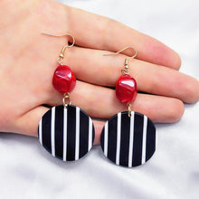 Load image into Gallery viewer, Black White Big Round Earrings for Women