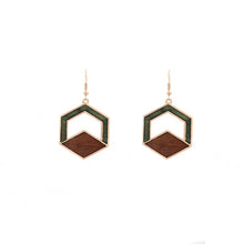 Load image into Gallery viewer, Wood Geometric Earrings