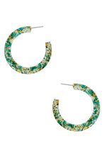 Load image into Gallery viewer, Clear Flower Hoop Earring
