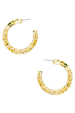 Load image into Gallery viewer, Clear Flower Hoop Earring
