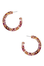 Load image into Gallery viewer, Clear Flower Hoop Earring
