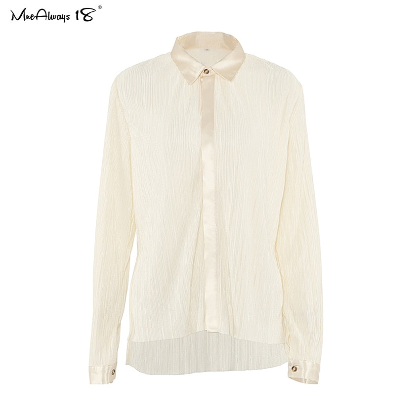 Beige Pleated Wide Leg Pants