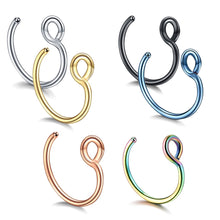 Load image into Gallery viewer, 1Pc Stainless Steel Fake Nose Ring Hoop Septum Rings
