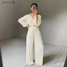 Load image into Gallery viewer, Beige Pleated Wide Leg Pants
