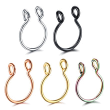 Load image into Gallery viewer, 1Pc Stainless Steel Fake Nose Ring Hoop Septum Rings
