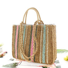 Load image into Gallery viewer, Colorful Straw Handbag
