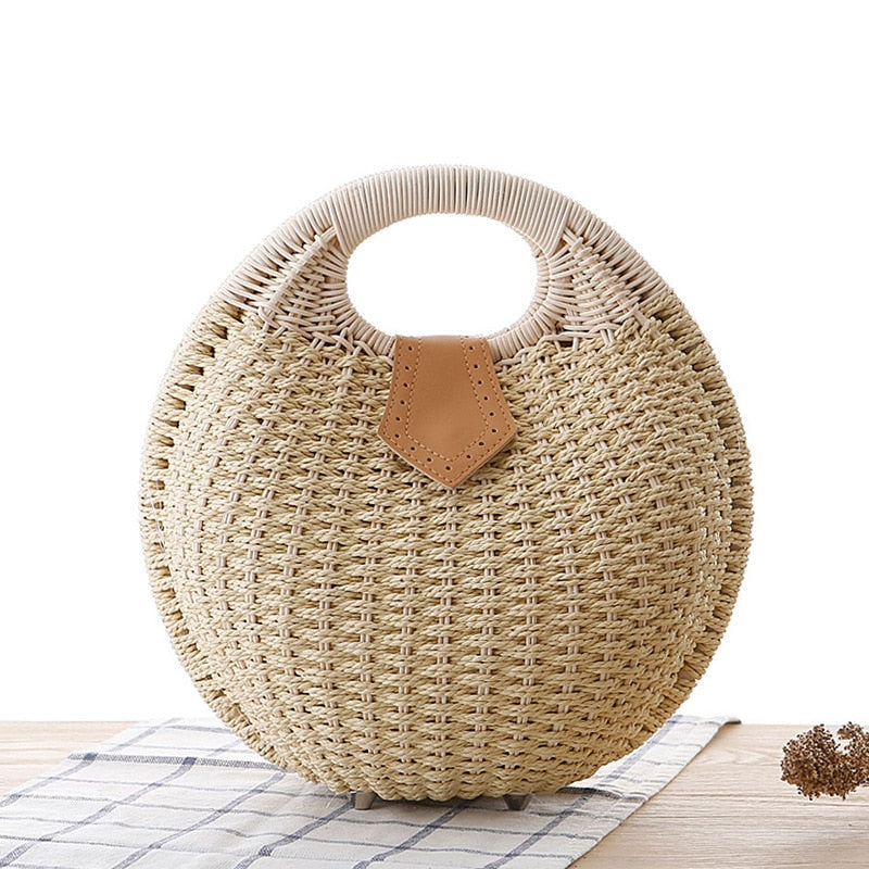 Summer Beach Straw Bag Shell Shaped Women's Fashion Handbags