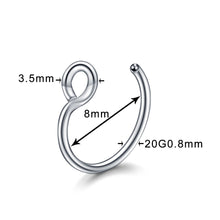 Load image into Gallery viewer, 1Pc Stainless Steel Fake Nose Ring Hoop Septum Rings
