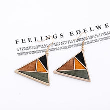 Load image into Gallery viewer, Wood Geometric Earrings
